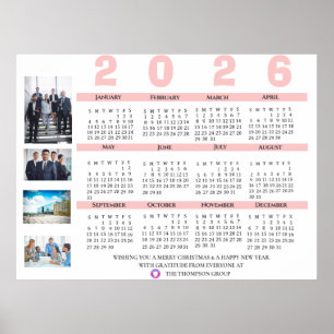 2026 Agenda Foto Kerst Nieuwjaar Zakelijk Poster