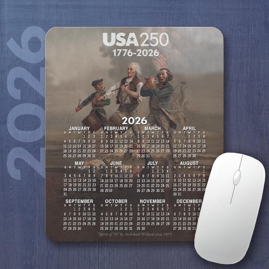 2026 Agenda - Geest van 76 - America's 250ste verj Muismat