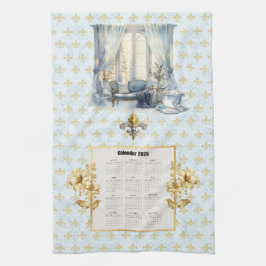 2026 Agenda Handdoek Blauw Fleur de Lis Parijs