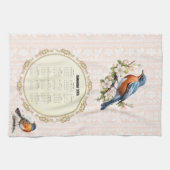 2026 Agenda Handdoek Robin Vogel Perzik Damast (Horizontaal)