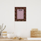 2026 Agenda Hele Jaar Cone Bloemen Poster (Keuken)