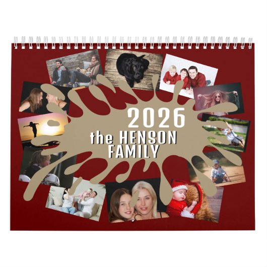2026 Agenda Kleurspatten Aangepaste Foto Collage Kalender (Hoes)