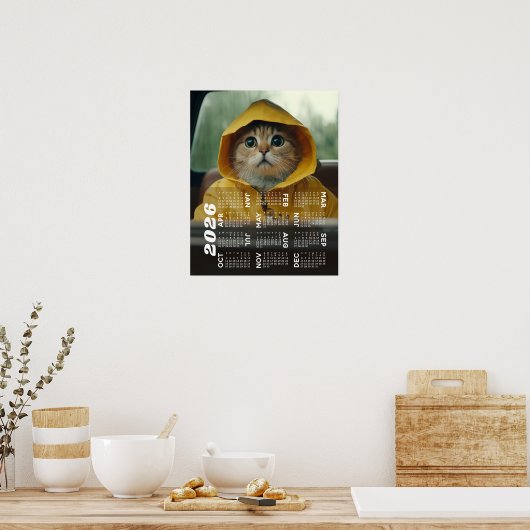 2026 Agenda met foto volledige jaarweergave modern Poster (Keuken)