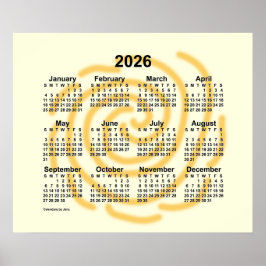 2026 Agenda met zonnige dagen van Janz Poster