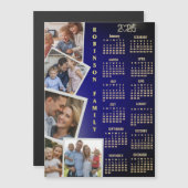 2026 Agenda Navy Wit Goud 5 Foto Collage (Voorkant / Achterkant)