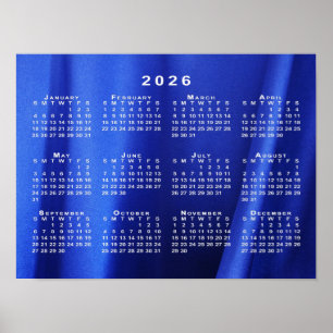 2026 Agenda op Blauwe Abstracte Foto Sjabloon Poster