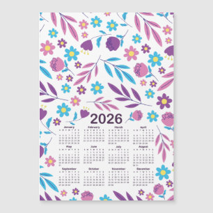 2026 Agenda Paars en Blauw Bloemmotief