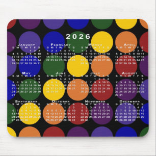 2026 Agenda Pride Regenboog Stippen op Zwart Muismat