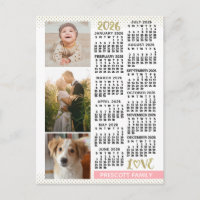 2026 Agenda Roze Goud Familie Foto Collage