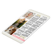 2026 Agenda Roze Goud Roze Familie Foto Collage Magneet (Linkerzijde)