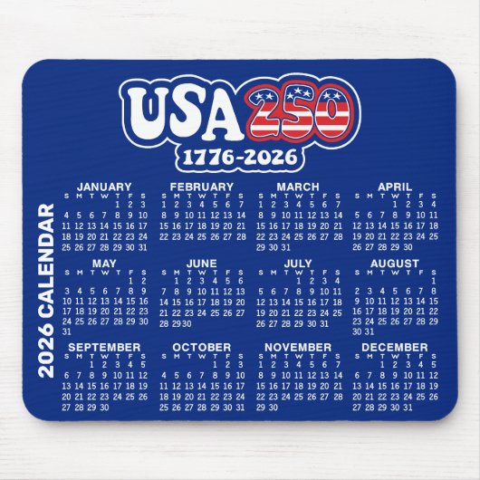 2026 Agenda - Spirit of 76 - America's USA 250 Muismat (Voorkant)