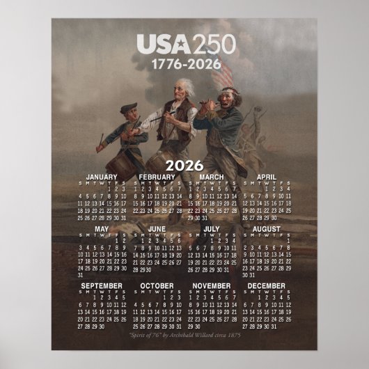 2026 Agenda - Spirit of 76 - Amerika's 250ste verj Poster (Voorkant)