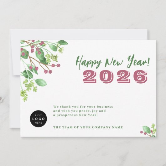 2026 agenda uw logo zakelijke Nieuwjaarsvakantie Feestdagenkaart (Voorkant)