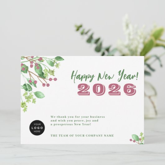 2026 agenda uw logo zakelijke Nieuwjaarsvakantie Feestdagenkaart (Staand voorkant)