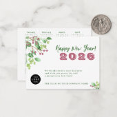 2026 agenda uw logo zakelijke Nieuwjaarsvakantie Notitiekaartje (Voorkant / Achterkant in situ)