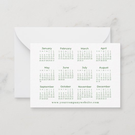 2026 agenda uw logo zakelijke Nieuwjaarsvakantie Notitiekaartje (Achterkant)