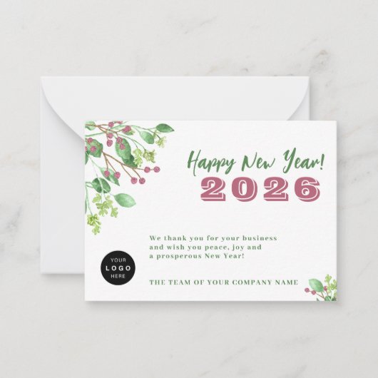 2026 agenda uw logo zakelijke Nieuwjaarsvakantie Notitiekaartje (Voorkant)