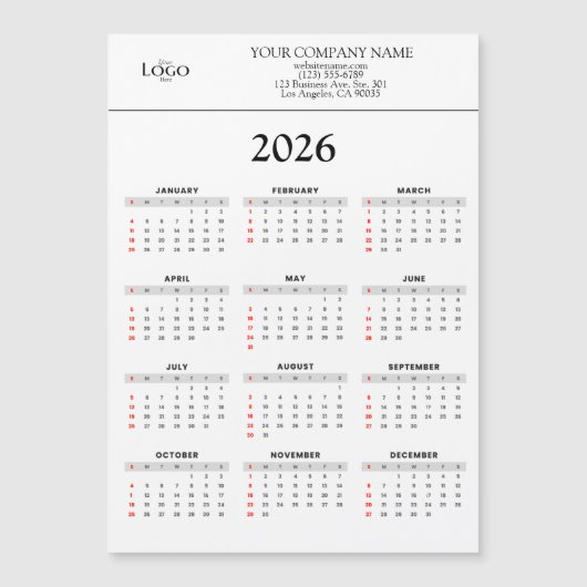 2026 Agenda Zakelijk Logo Tekst | Elke achtergrond (Voorkant)