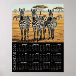 2026 Agenda, Zebra's, Afrikaanse Safari, Afrika Poster