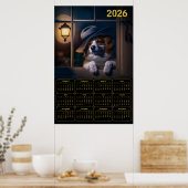 2026 AI‑Generated Australian Shepherd Calendar Poster (Keuken)