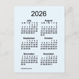 2026 Alice Blue 6 Maanden Mini Kalender van Janz Briefkaart