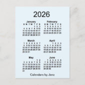 2026 Alice Blue 6 Maanden Mini Kalender van Janz Briefkaart (Voorkant)