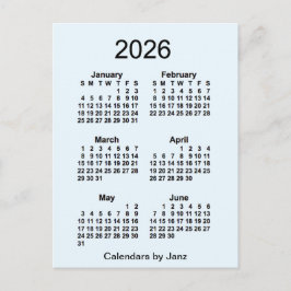 2026 Alice Blue 6 Maanden Mini Kalender van Janz Briefkaart