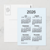 2026 Alice Blue 6 Month Mini Calendar van Janz Briefkaart (Voorkant / Achterkant)