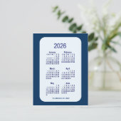 2026 Alice Blue 6 Month Mini Calendar van Janz Briefkaart (Staand voorkant)