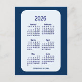 2026 Alice Blue 6 Month Mini Calendar van Janz Briefkaart (Voorkant)