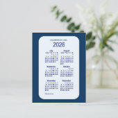 2026 Alice Blue 6 Month Mini Calendar van Janz Briefkaart (Staand voorkant)