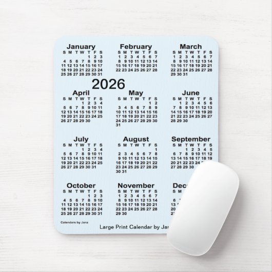 2026 Alice Blue Large Print Calendar van Janz Muismat (Met muis)
