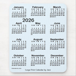 2026 Alice Blue Large Print Calendar van Janz Muismat