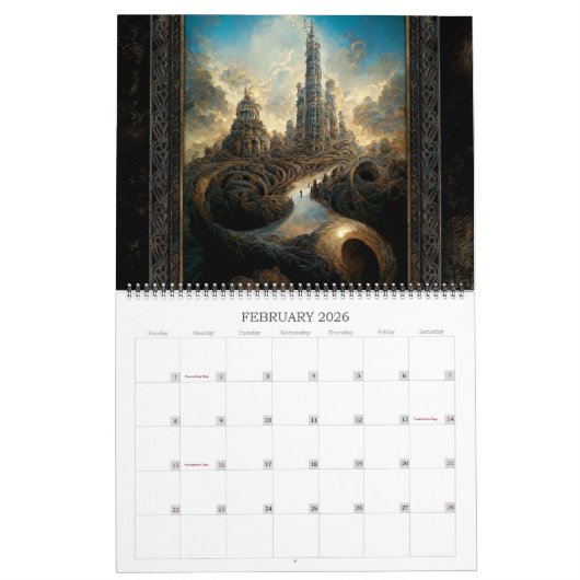2026 Alien Architecture Surreal Art Kalender (Feb 2026)