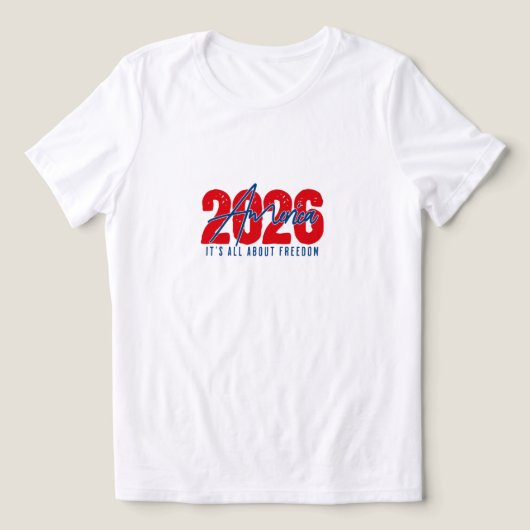 2026 America – It’s All About Freedom for family  Tri-Blend Shirt (Design voorkant)