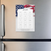 2026 American Flag Patriotic Mini Calendar Magnet