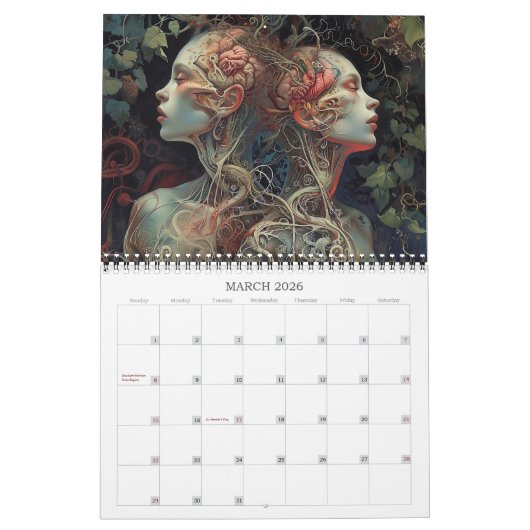 2026 Anatomie 2 surrealistische kunstkalender Kalender (Mar 2026)