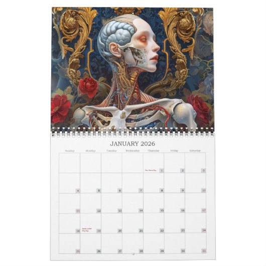 2026 Anatomie 3 surrealistische kunstkalender Kalender (Jan 2026)
