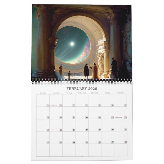 2026 Andere werelden Science Fiction Art Kalender (Feb 2026)