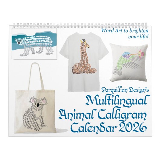 2026 Animal Calligram Calendar Kalender (Hoes)