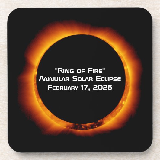 2026 Annular Ring of Fire Solar Eclipse Bier Onderzetter (Voorkant)