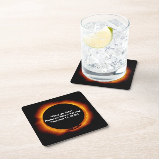 2026 Annular Ring of Fire Solar Eclipse Kartonnen Onderzetters (Insitu)