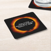 2026 Annular Ring of Fire Solar Eclipse Kartonnen Onderzetters (Schuin)