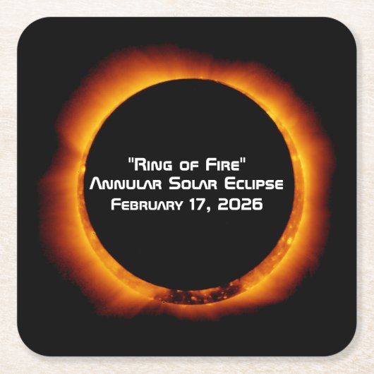 2026 Annular Ring of Fire Solar Eclipse Kartonnen Onderzetters (Voorkant)