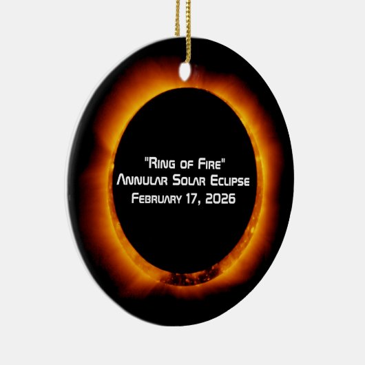 2026 Annular Ring of Fire Solar Eclipse Keramisch Ornament (Rechts)
