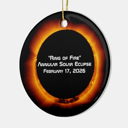 2026 Annular Ring of Fire Solar Eclipse Keramisch Ornament (Links)