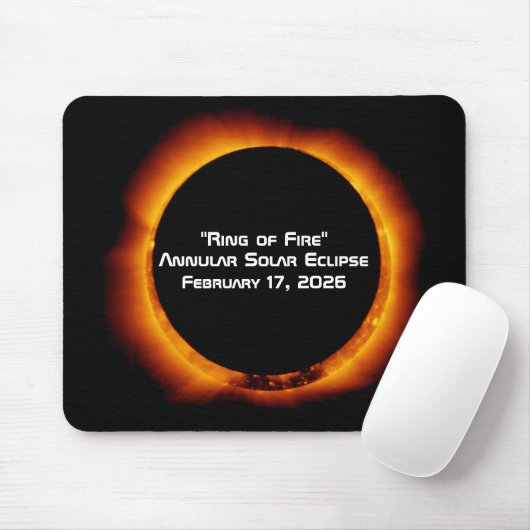 2026 Annular Ring of Fire Solar Eclipse Muismat (Met muis)