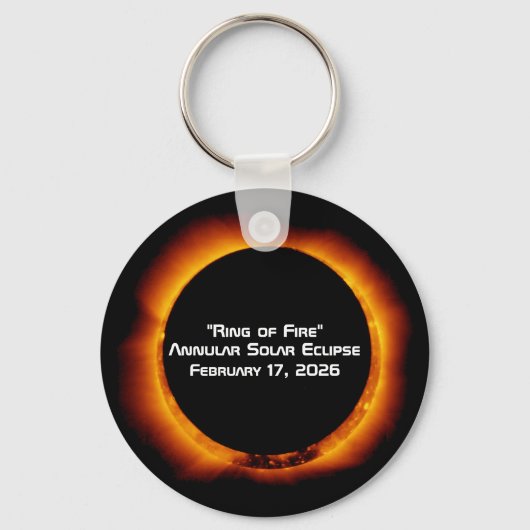 2026 Annular Ring of Fire Solar Eclipse Sleutelhanger (Achterkant)