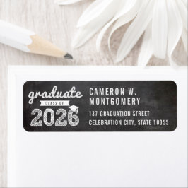 2026 Antieke Krijtbord Schets Afstudeeradres Etiket
