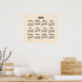 2026 Antieke Witte Kalender van Janz Print (Keuken)